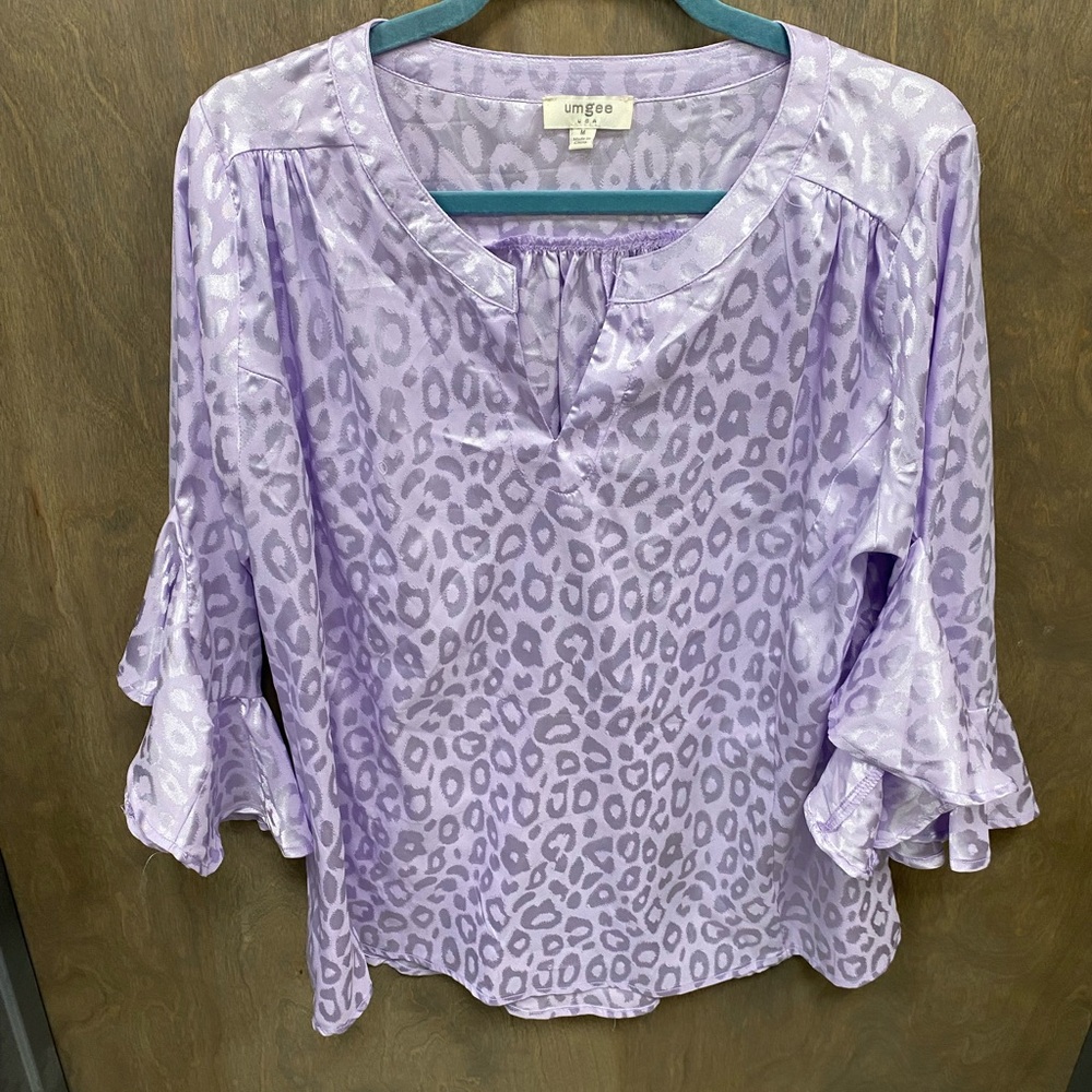 Umgee Lavender Leopard Print Blouse